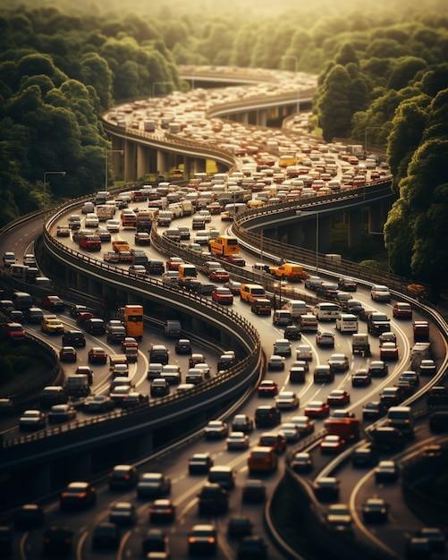 Minimalistische fotorealistische Stadtstraße