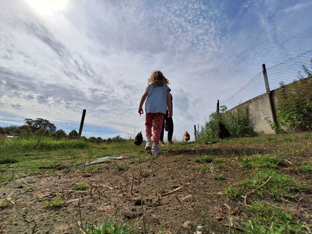 Kinder sind draußen.